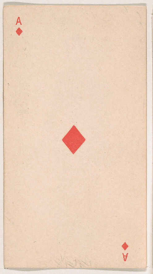 Ace of Diamonds, from the Transparent Playing Cards series (N220) issued by Kinney Bros., Issued by Kinney Brothers Tobacco Company, Commercial color lithograph 