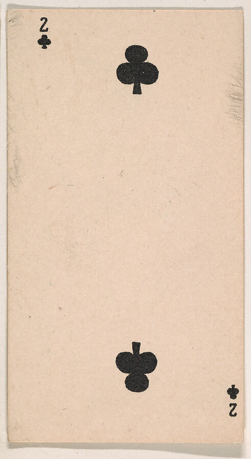 Two of Clubs, from the Transparent Playing Cards series (N220) issued by Kinney Bros., Issued by Kinney Brothers Tobacco Company, Commercial color lithograph 