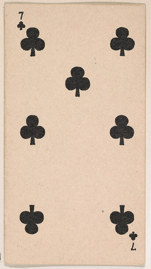 Seven of Clubs, from the Transparent Playing Cards series (N220) issued by Kinney Bros., Issued by Kinney Brothers Tobacco Company, Commercial color lithograph 