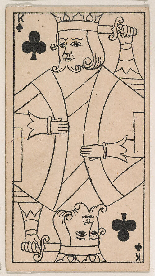 King of Clubs, from the Transparent Playing Cards series (N220) issued by Kinney Bros., Issued by Kinney Brothers Tobacco Company, Commercial color lithograph 