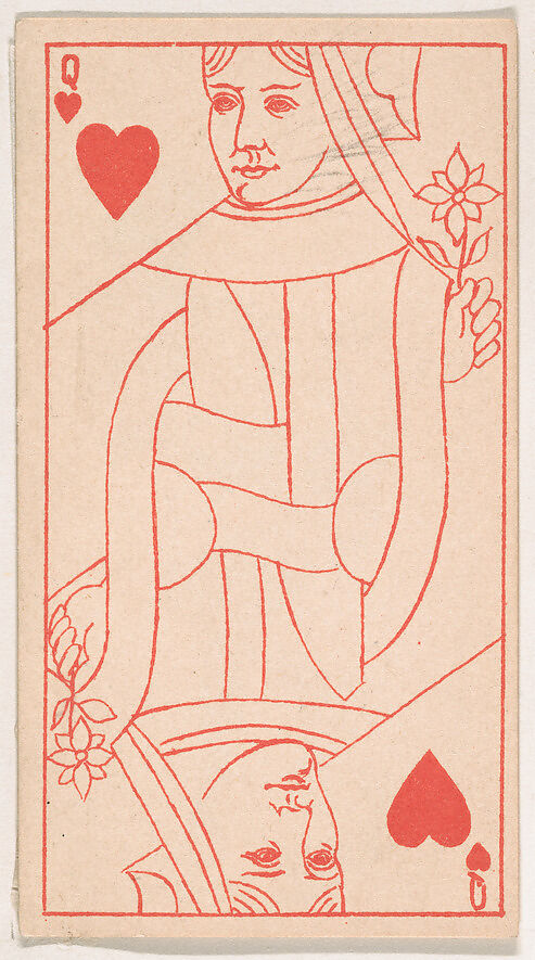 Queen of Hearts, from the Transparent Playing Cards series (N220) issued by Kinney Bros., Issued by Kinney Brothers Tobacco Company, Commercial color lithograph 