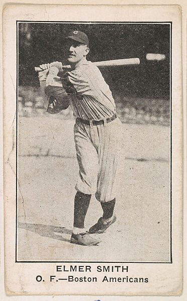 Elmer Smith, Outfield, Boston Americans, from the American Caramel Baseball Players series (E121) for the American Caramel Company, Issued by American Caramel Company, Lancaster and York, Pennsylvania, Photolithograph