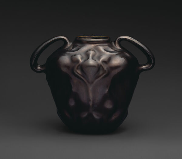 Feroza vase with handles, J. B. Owens Pottery Company (1891–1907), Earthenware, American