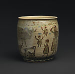 Vase with farmyard scene, Frans Wildenhain  German, Stoneware, American