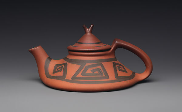 Teapot, Clifton Art Pottery (1905–11), Earthenware, American 