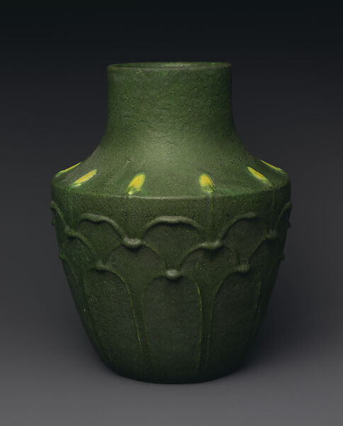 Vase, Grueby Faience Company (1894–ca. 1911), Earthenware, American