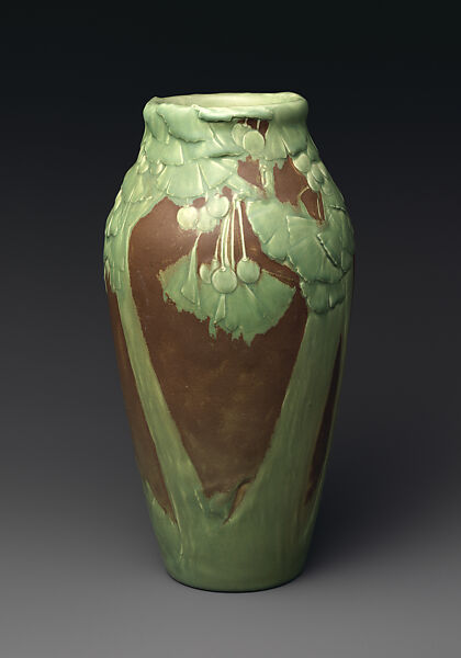 Vase with gingko, Kataro Shirayamadani  American, born Japan, Earthenware, American