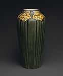 Vase with flowers, Decorated by Harriet Coulter Joor (American, Navarro County, Texas 1875–1965 Lafayette, Louisiana), Earthenware, American 