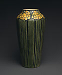 Vase with flowers, Decorated by Harriet Coulter Joor (American, Navarro County, Texas 1875–1965 Lafayette, Louisiana), Earthenware, American