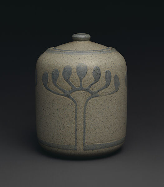 Covered jar, Maude Milner, Earthenware, American