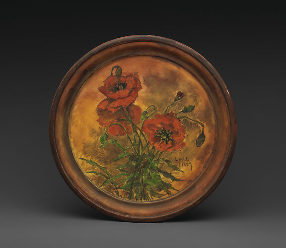 Plaque with poppies