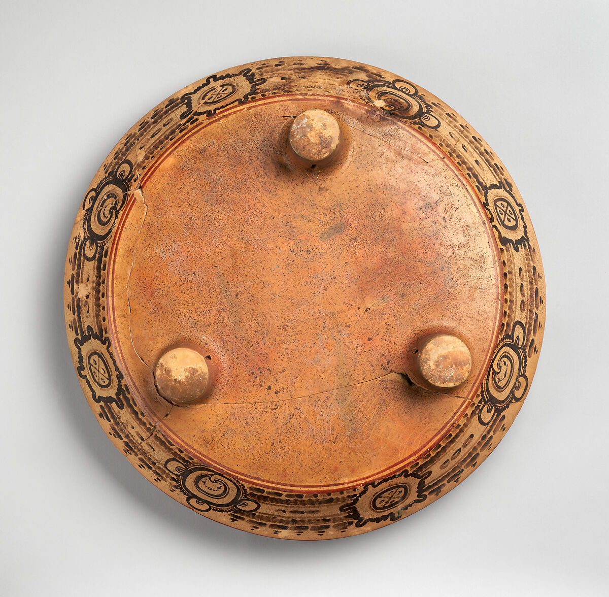 Plate with the god Chahk, Maya artist(s), Ceramic, slip, Maya