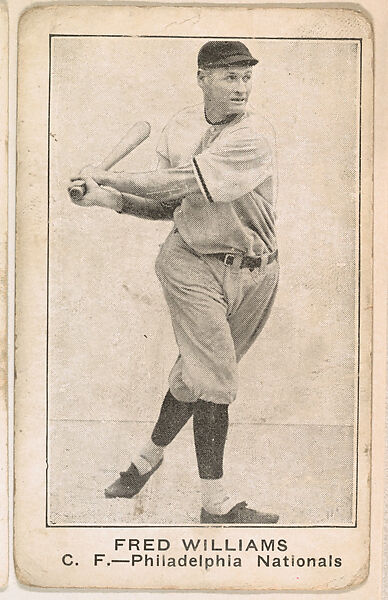 Fred Williams, Center Field, Philadelphia Nationals, from the American Caramel Baseball Players series (E121) for the American Caramel Company, Issued by American Caramel Company, Lancaster and York, Pennsylvania, Photolithograph 