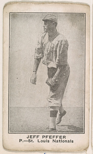 Jeff Pfeffer, Pitcher, St. Louis Nationals, from the American Caramel Baseball Players series (E121) for the American Caramel Company, Issued by American Caramel Company, Lancaster and York, Pennsylvania, Photolithograph 