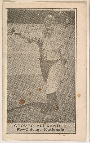 Grover Alexander, Pitcher, Chicago Nationals, from the American Caramels Baseball Players series (E122) for the American Caramel Company, Issued by American Caramel Company, Lancaster and York, Pennsylvania, Photolithograph 