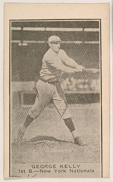 George Kelly, 1st Base, New York Nationals, from the American Caramels Baseball Players series (E122) for the American Caramel Company, Issued by American Caramel Company, Lancaster and York, Pennsylvania, Photolithograph 