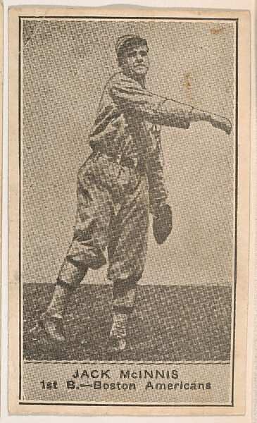 Jack McInnis, 1st Base, Boston Americans, from the American Caramels Baseball Players series (E122) for the American Caramel Company, Issued by American Caramel Company, Lancaster and York, Pennsylvania, Photolithograph 