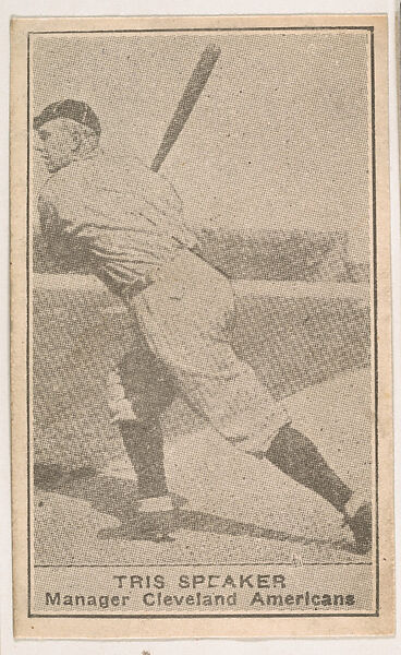 Tris Speaker, Manager, Cleveland Americans, from the American Caramels Baseball Players series (E122) for the American Caramel Company, Issued by American Caramel Company, Lancaster and York, Pennsylvania, Photolithograph 