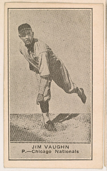 Jim Vaughn, Pitcher, Chicago Nationals, from the American Caramels Baseball Players series (E122) for the American Caramel Company, Issued by American Caramel Company, Lancaster and York, Pennsylvania, Photolithograph 