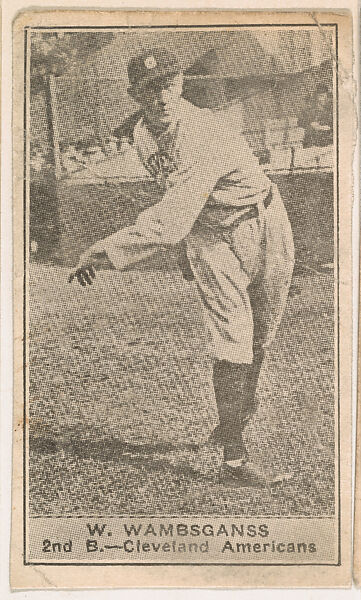 William Wambsganss, 2nd Base, Cleveland Americans, from the American Caramels Baseball Players series (E122) for the American Caramel Company, Issued by American Caramel Company, Lancaster and York, Pennsylvania, Photolithograph 