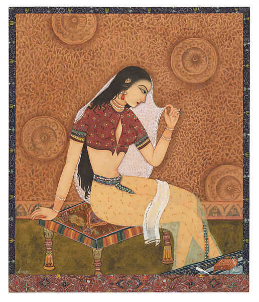 Rajput Princess, Y. G. Srimati (Indian, 1926–2007), Watercolor on paper, India (Chennai) 