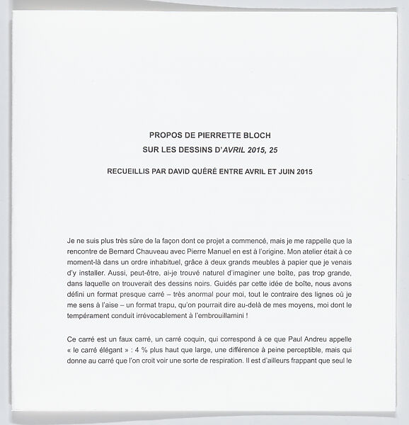 Avril 2015, 25, Pierrette Bloch (Swiss, born Paris 1928–2017 Paris), Portfolio of prints composed of 24 screenprints and one original drawing