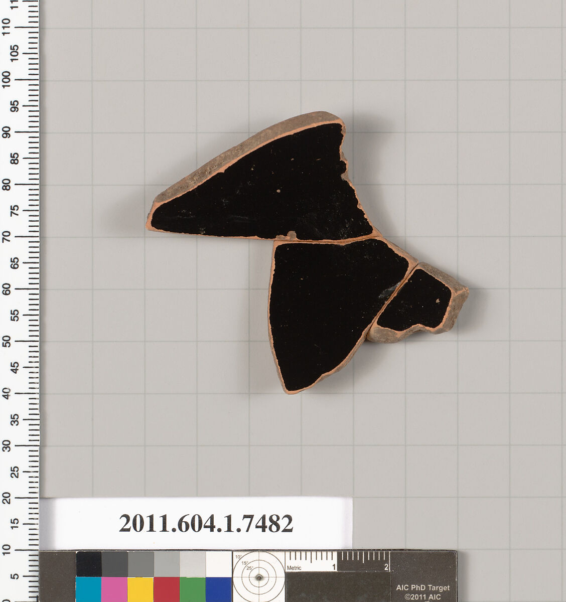 Terracotta fragment of a kylix (drinking cup), Terracotta, Greek, Attic