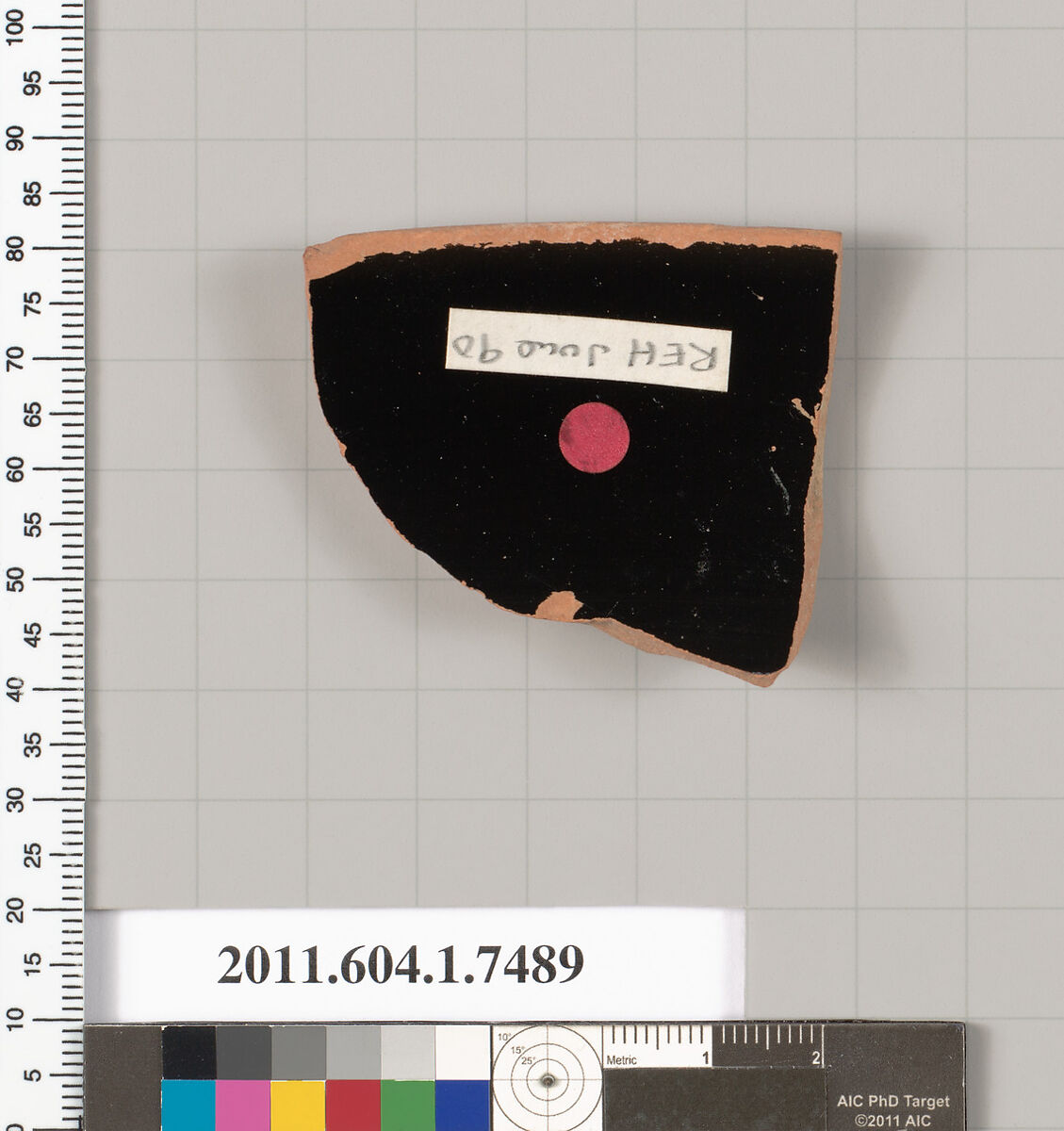 Terracotta rim fragment of a kylix (drinking cup), Terracotta, Greek, Attic