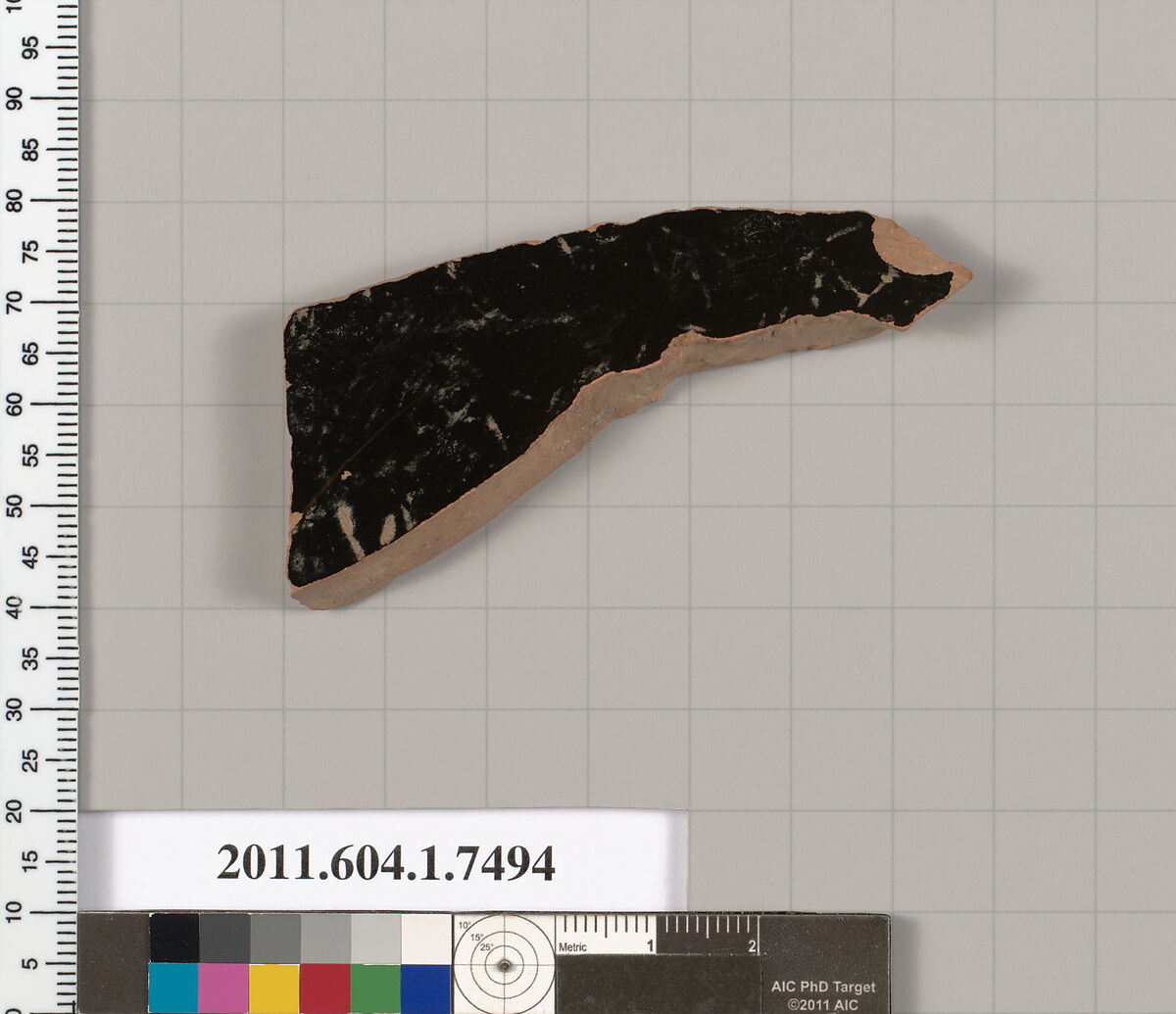 Terracotta fragment of a kylix (drinking cup), Terracotta, Greek, Attic