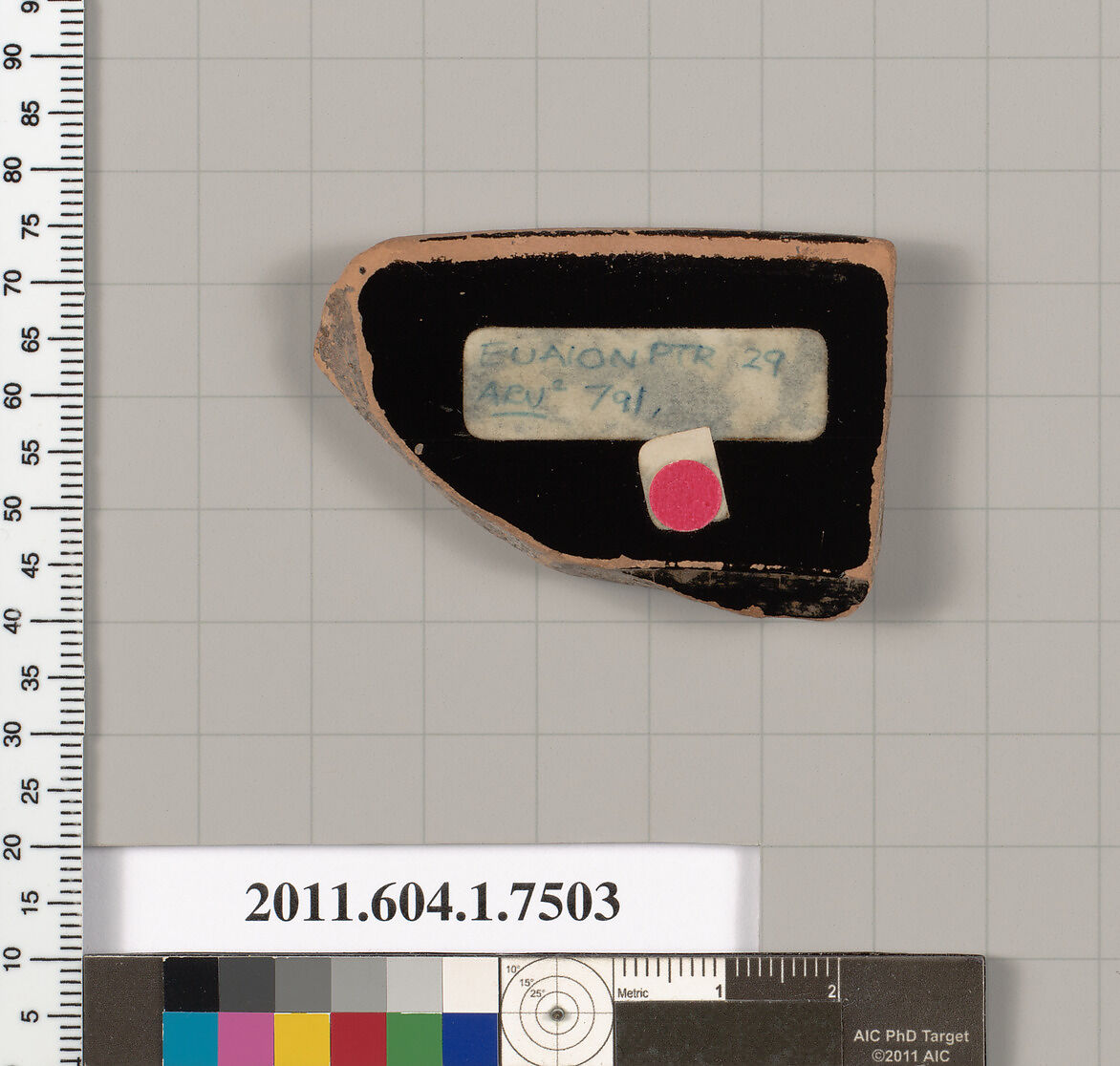 Terracotta rim fragment of a kylix (drinking cup), Attributed to the Euaion Painter [DvB], Terracotta, Greek, Attic