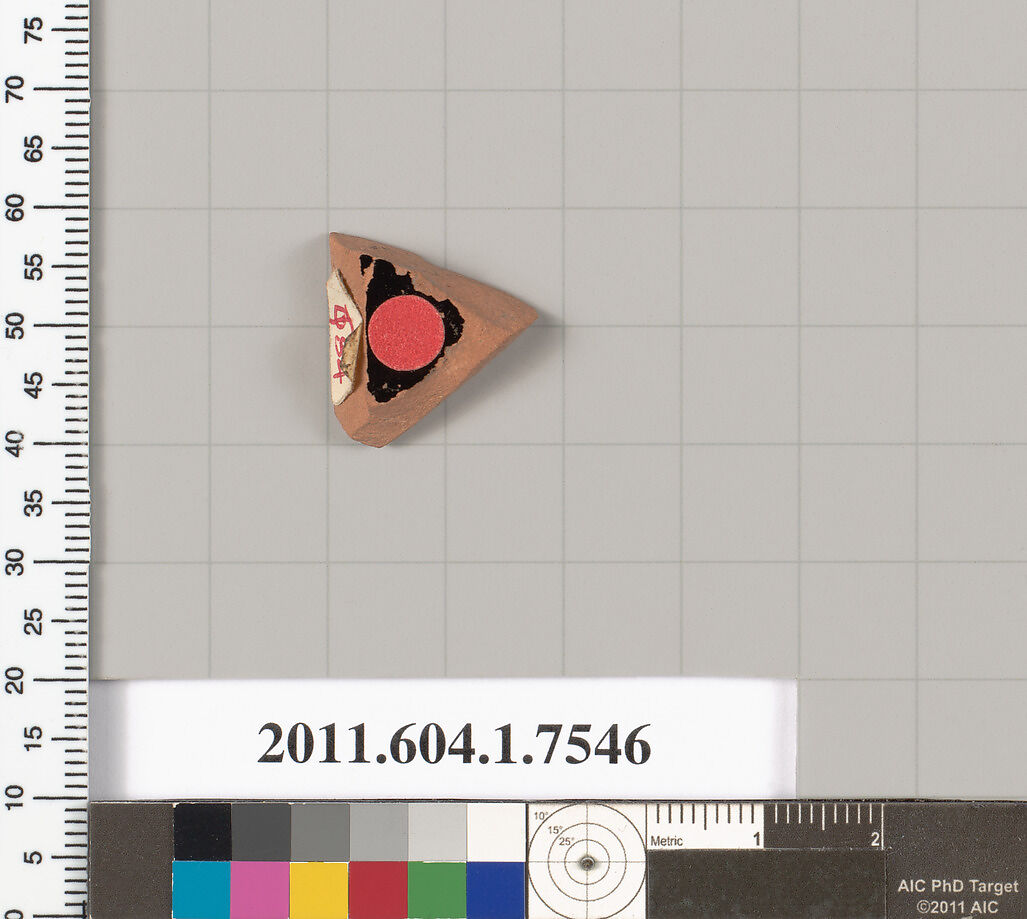 Terracotta fragment of a kylix (drinking cup), Terracotta, Greek, Attic