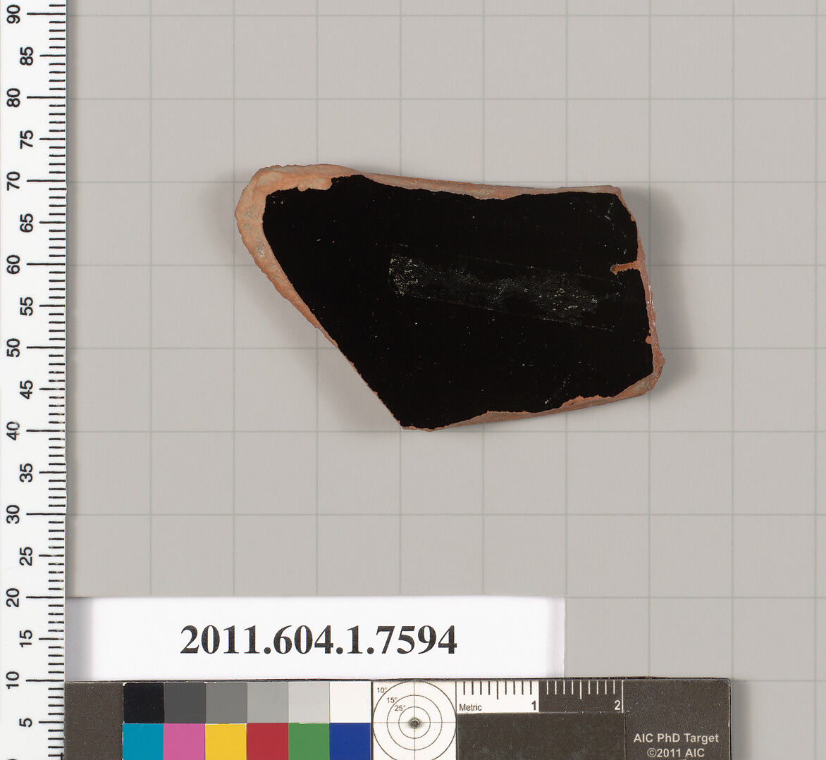 Terracotta fragment of a kylix (drinking cup), Terracotta, Greek, Attic