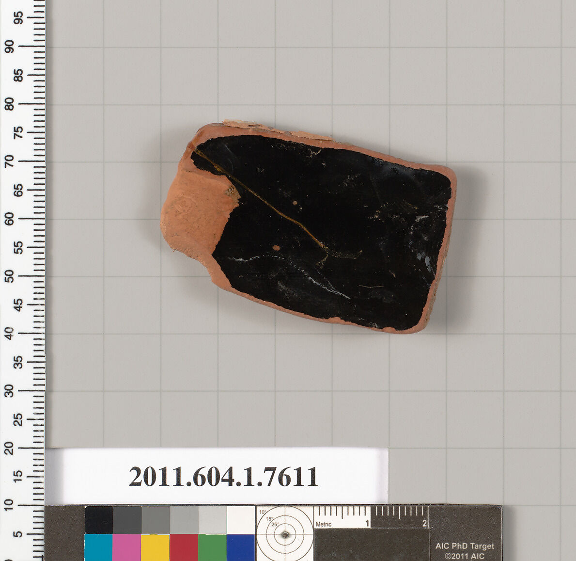 Terracotta fragment of a kylix (drinking cup), Terracotta, Greek, Attic