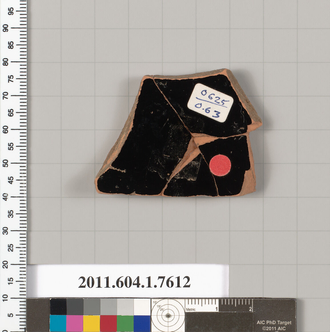 Terracotta fragment of a kylix (drinking cup), Terracotta, Greek, Attic