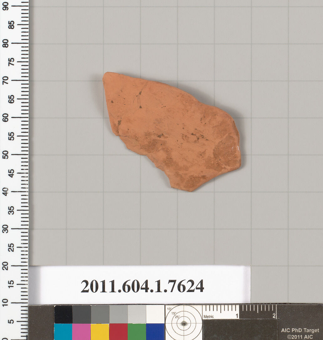 Terracotta fragment of a kylix (drinking cup), Terracotta, Greek, Attic