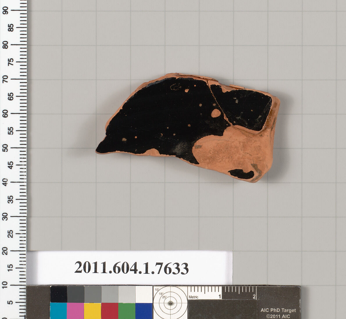 Terracotta fragment of a kylix (drinking cup), Terracotta, Greek, Attic