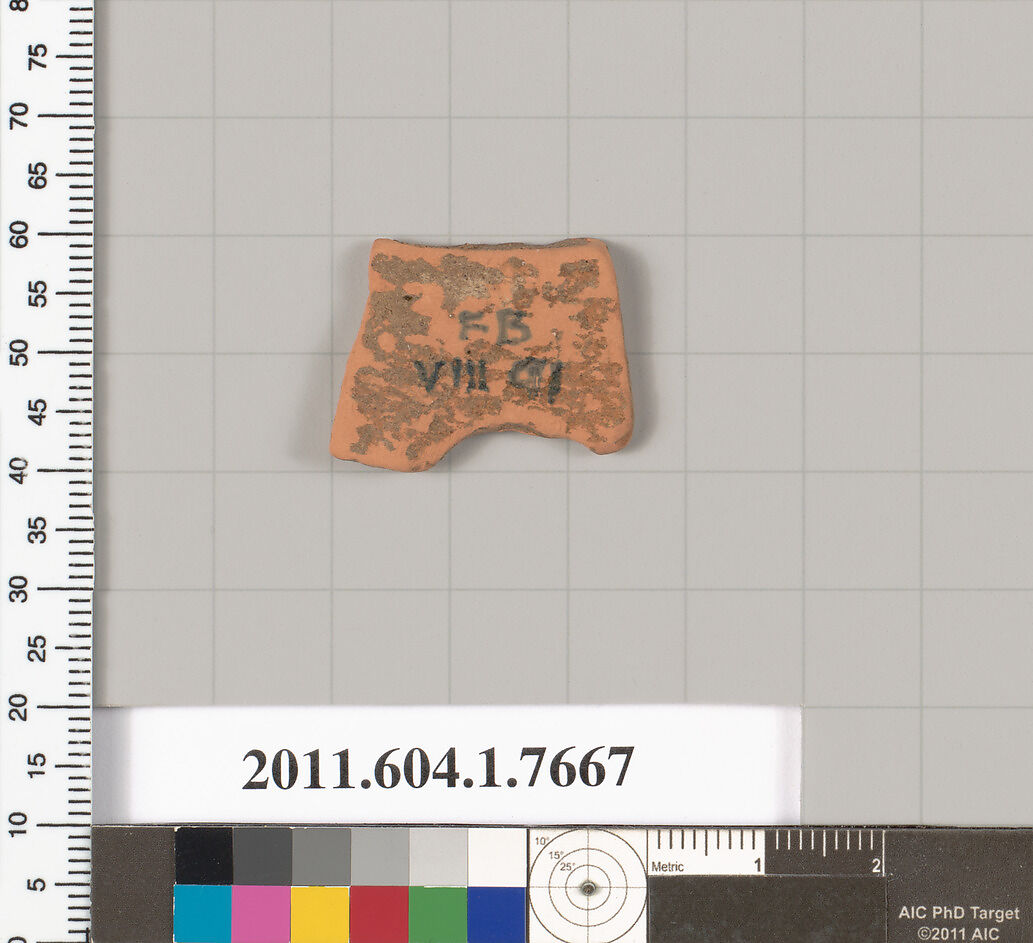 Terracotta fragment of a kylix (drinking cup), Terracotta, Greek, Attic