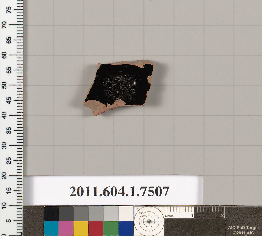 Terracotta fragment of a kylix (drinking cup), Terracotta, Greek, Attic