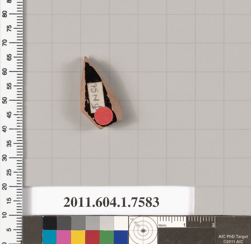 Terracotta fragment of a kylix (drinking cup), Terracotta, Greek, Attic