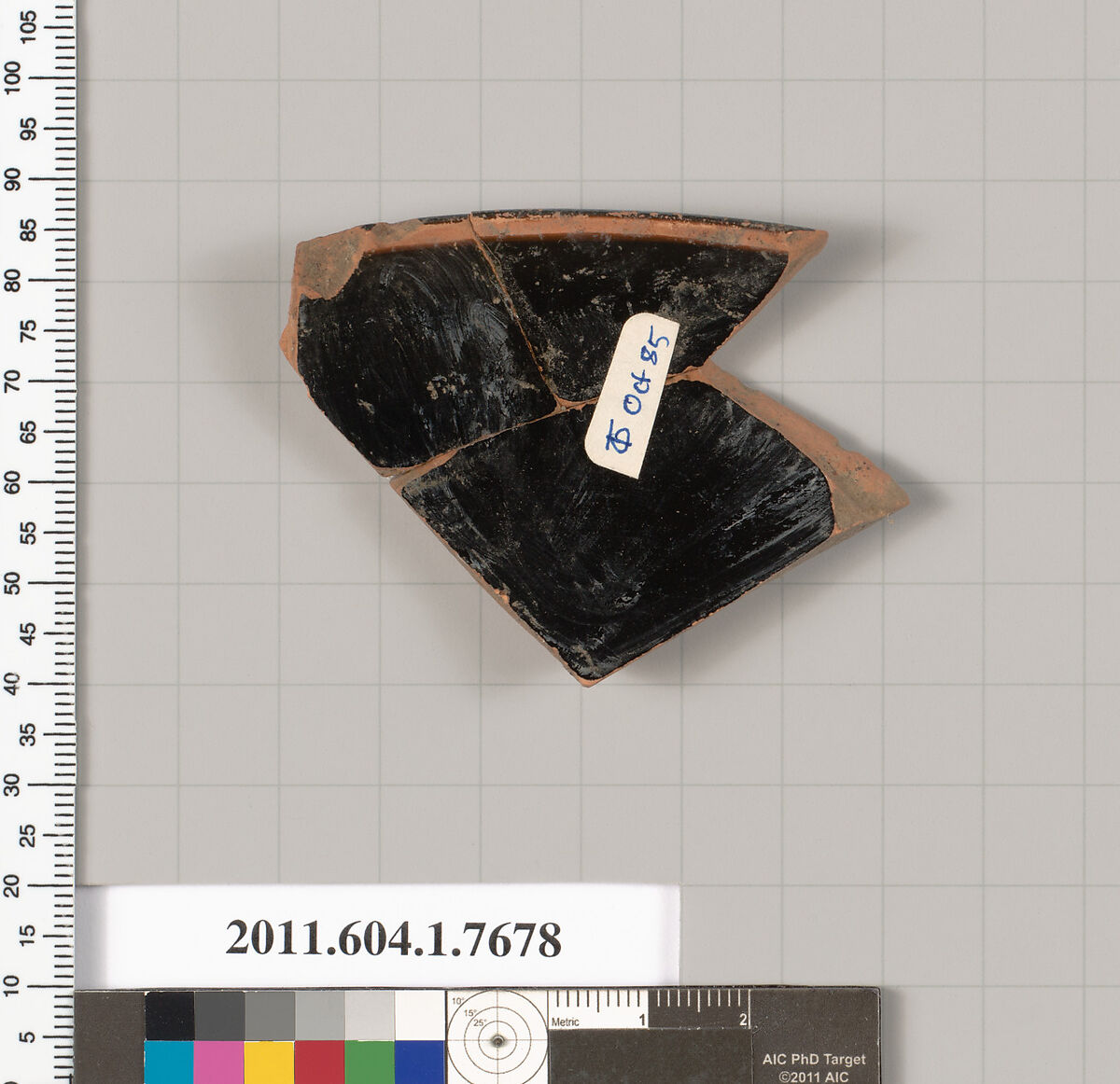Terracotta rim fragment of a kylix (drinking cup), Terracotta, Greek, Attic