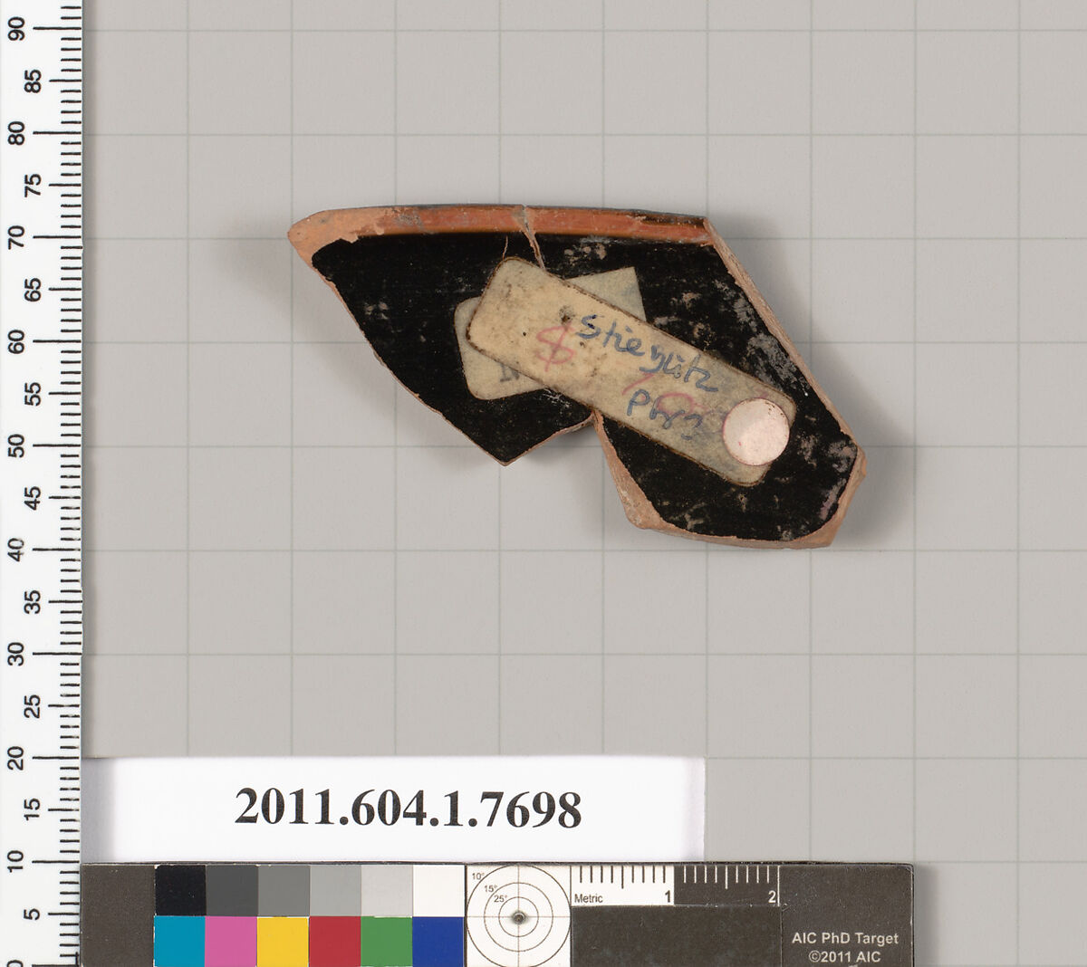 Terracotta rim fragment of a kylix (drinking cup), Terracotta, Greek, Attic