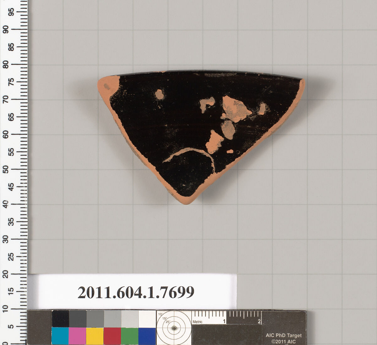 Terracotta rim fragment of a kylix (drinking cup), Terracotta, Greek, Attic