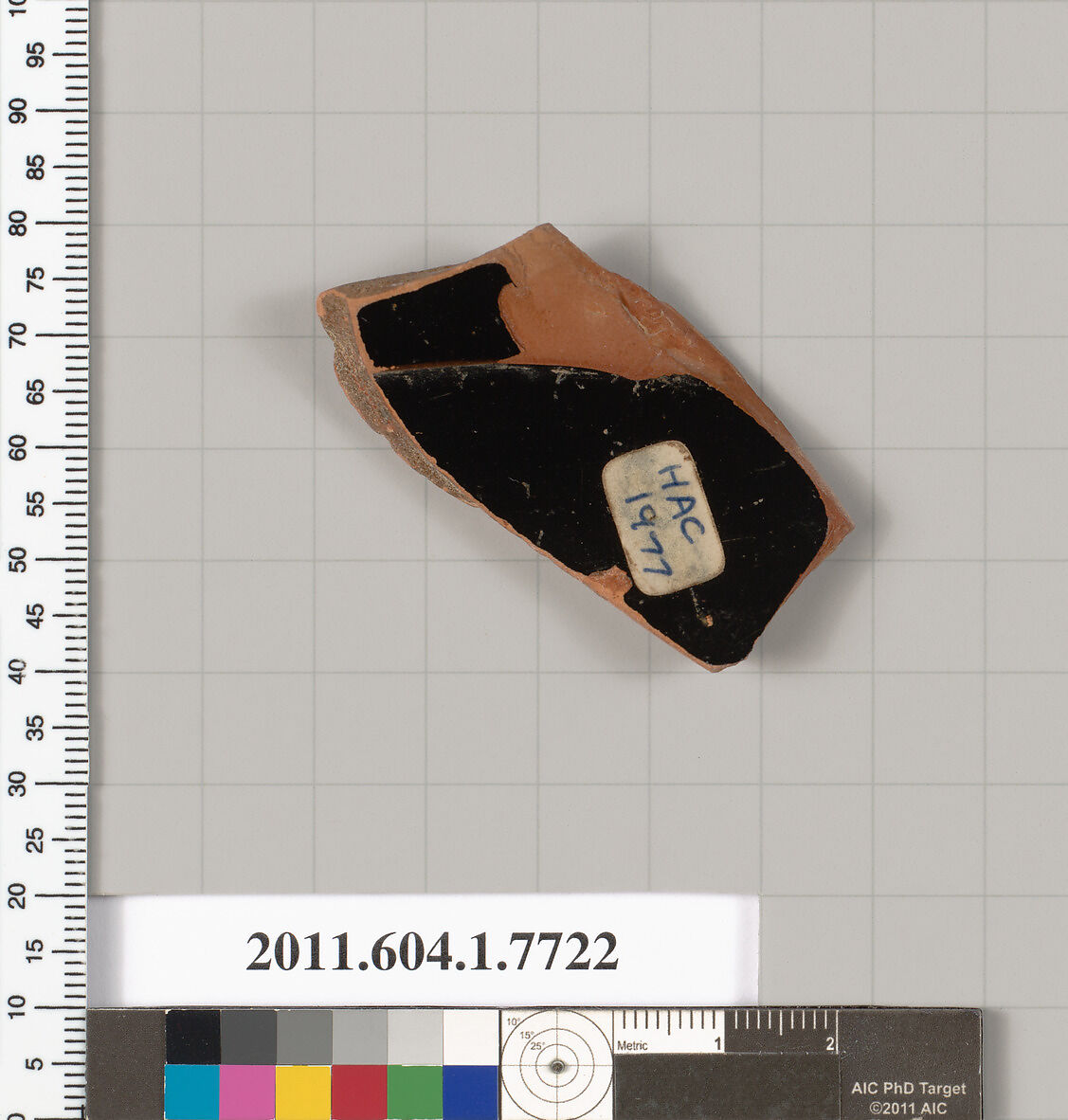 Terracotta fragment of a kylix (drinking cup), Terracotta, Greek, Attic