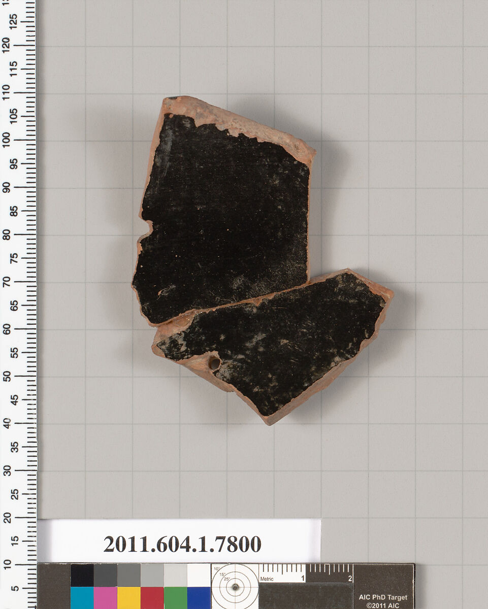 Terracotta rim fragment of a kylix (drinking cup), Terracotta, Greek, Attic