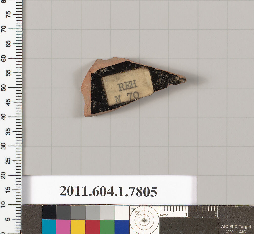 Terracotta fragment of a kylix (drinking cup), Terracotta, Greek, Attic