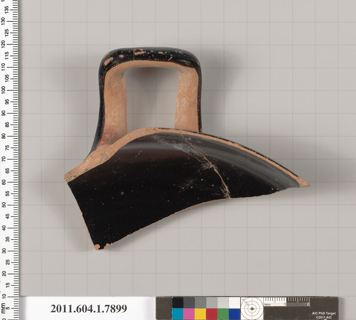 Terracotta rim fragment of a kylix (drinking cup), Terracotta, Greek, Attic