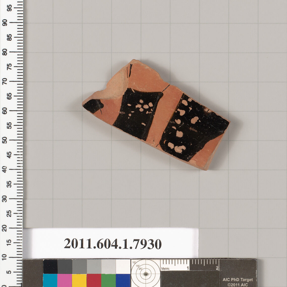 Terracotta fragment of a kylix (drinking cup), Terracotta, Greek, Attic