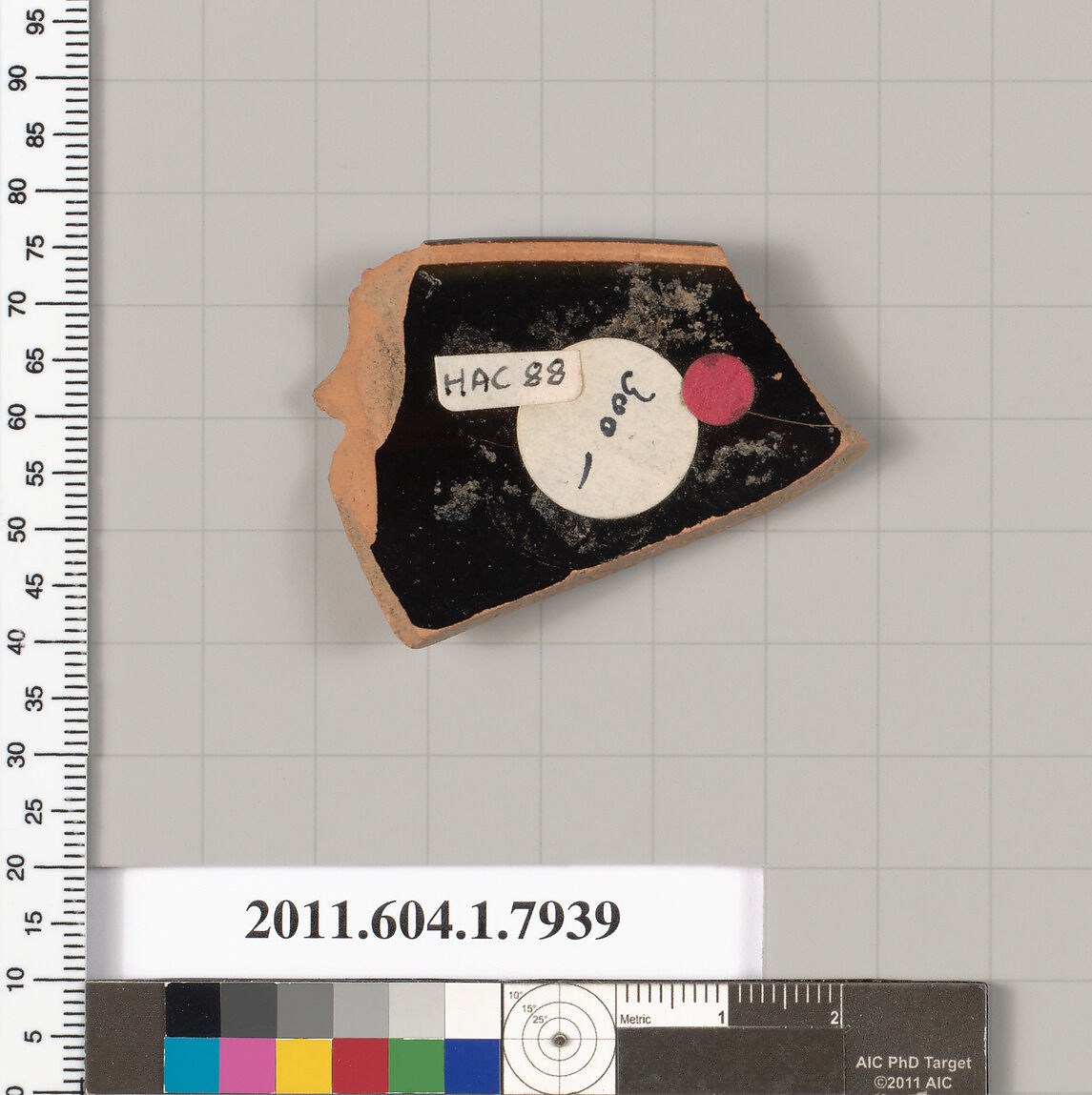 Terracotta rim fragment of a kylix (drinking cup), Terracotta, Greek, Attic