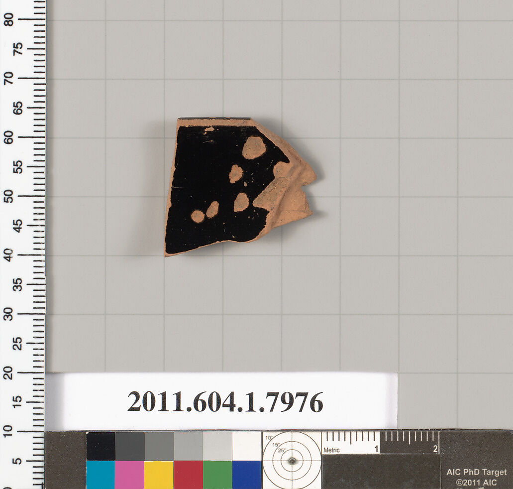Terracotta rim fragment of a kylix (drinking cup), Terracotta, Greek, Attic