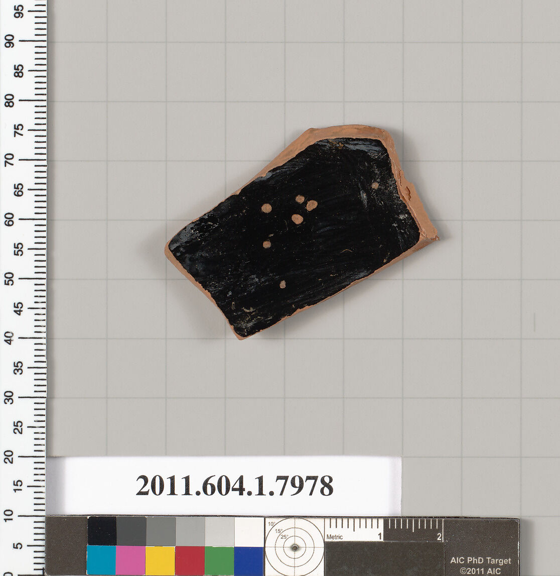 Terracotta fragment of a kylix (drinking cup), Terracotta, Greek, Attic